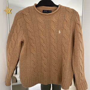 Polo Ralph Lauren Cable-Knit Wool-Cashmere Sweater Camel XS